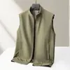 Chaleco casual para hombre transfronterizo 2026 primavera y otoño con cremallera cuello alto chaleco de negocios de lujo ligero chaqueta fina sin mangas de algodón para jóvenes