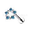 Joias de Liga de Titânio Jiangtitanium F136 Cabeça com Recorte Estrela Incrustada com Zircônia Corpo de Liga de Titânio G23 Joias para Body Piercing Brincos
