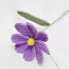 Crochê Feito à Mão Fio de Algodão Leite Flor de Girassol Xadrez Galho Presente de Dia das Mães Flor Caseira Flor de Tricô Flor Artificial
