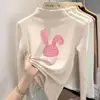 Y2411# Gola Meia Alta Feminina Estilo Estrangeiro Top Coringa Infantil Outono/Inverno Feminino Veludo Camisa Base Moda