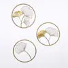 Entrada Nórdica Lujo Hierro Dorado Hoja de Ginkgo Colgante de Pared Fondo de Sala de Estar Pared de Porche Habitación Decoraciones Suaves para Pared