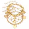 Pulseira Punk Transfronteiriça Europeia e Americana Amazon Incrustada de Diamantes Borboleta Corrente Empilhada Joias Hip-hop Pulseira Multicamadas Pulseira OT