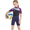 Traje de buceo para niños de otoño e invierno, de una pieza, de 2,5 mm, de manga corta, cálido y resistente al sol, para medusas.