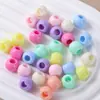 Acrílico Macaron Cor Sólida Furo Grande Contas Redondas Feitas à Mão Contas Soltas Pulseira Contas de Furo Grande Acessórios para Joias DIY