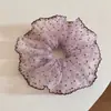 Goma de Pelo de Malla con Lunares Morados Dulces para Mujer, Cuerda Elástica Extra Grande para el Cabello, Cuerda Suave para Moño y Cola de Caballo, Accesorios para el Cabello