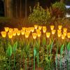 Lámpara de tulipán LED lámpara de decoración de linterna de simulación lámpara de ramo luz nocturna planta verde venta al por mayor lámpara de decoración de linterna navideña