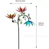 Artesanato de Ferro Novo Transfronteiriço Girassol Borboleta Colorido Moinho de Vento de Metal Giratório Decoração de Pátio Externo Jardim