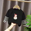 G2208 # Camiseta de Algodón Puro Manga Larga Falsa de Dos Piezas para Niños y Niñas Estilo Nuevo Ropa de Invierno para Niños Bebé Cuello Redondo