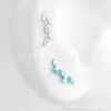 Aretes de Titanio F136 con Forma de Hoja e Incrustaciones de Circonita, Piercings para Nariz, Piercings para Cartílago de la Oreja, Joyería para Perforaciones de Aleación de Titanio G23, Piercings para Cóclea