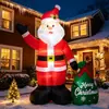 Figura Inflável de Papai Noel Transfronteiriça de 1,2m com Luzes LED Decoração de Natal para Jardim Externo Enfeite de Sacola de Presente
