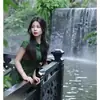 [Danqingke] Novo Cheongsam Melhorado em Jacquard Chinoiserie Vestido Feminino de Primavera Elegante Retrô de Manga Curta