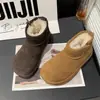 Zapatos de Nieve Birkenstock Algodón para Mujer Felpa 2026 Invierno Más Terciopelo Engrosados Cálidos Suela Gruesa Botines Cortos Cuero Escarchado Elegantes