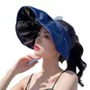 Sombrero de Sol para Mujer Verano Protector Solar Anti-UV Diadema de Concha Parte Superior Abierta Cubre Rostro Ala Grande Sombrero de Sol de Verano para Ciclismo