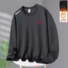Nova Camiseta de Manga Longa com Gola Redonda Outono/Inverno 2025, Moletom Espesso Versátil da Moda com Forro de Lã, Camiseta Básica de Moda Masculina