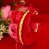Pulsera de Varilla Redonda Push-Pull de Dragón y Fénix de Oro Arenoso Vietnamita Chapada en Oro Cobre Joyería de Oro de Imitación de Gipsófila Pulsera de Vientre Redondo al por Mayor