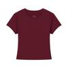 [Estilo Camiseta Slim] 13 Cores Efeito Emagrecedor Sexy Cor Lisa Manga Curta Camiseta para Mulheres com Gola Redonda Camisa Básica, Versátil