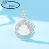 Nuevo Colgante Femenino Color Platino Portafoto Vacío Holder de Collar de Cobre Accesorios para Joyería DIY Incrustado con Materiales Preciosos Portafoto Vacío de Buda Imitación 925