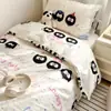 Juego de sábanas ajustables de tres piezas de algodón puro para cama de dormitorio de estudiante universitario, funda nórdica especial de algodón puro para litera individual