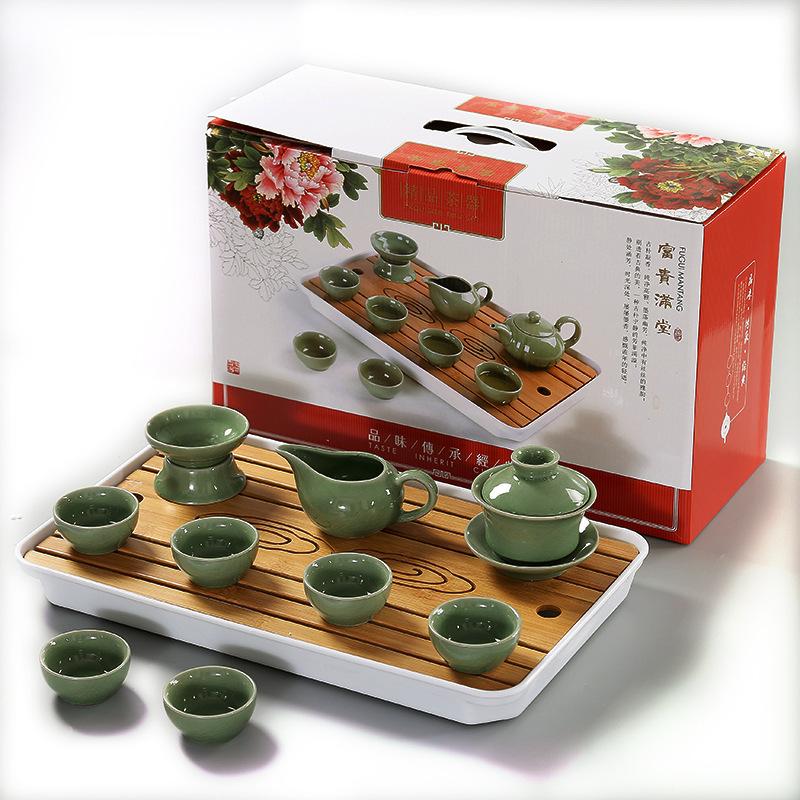 十头盖碗茶盘