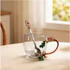 Vaso de Vidrio de Color Esmaltado para Uso Doméstico, Adecuado para Invitados, Estaciones de Trabajo de Oficina y Mujeres; Taza de Beber de Gama Alta con un Aspecto Elegante, Perfecta como Regalo