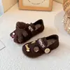 Zapatos de Cuero de Moda con Muñeca de Dibujos Animados Casuales para Niñas 2026 Primavera y Otoño Nuevos Suela Suave Gamuza Zapatos Birkenstock Mocasines Versátiles