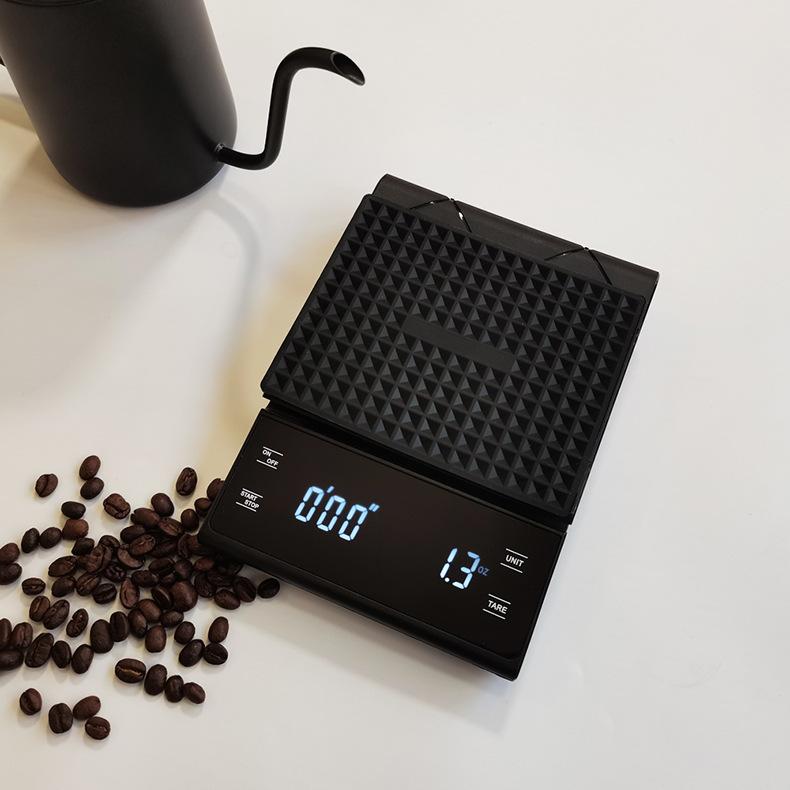 LED触屏咖啡秤 精度3kg/0.1g吧台厨房烘焙称重手冲计时咖啡电子称 OEM加工定制 源头工厂