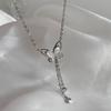 Collar de Diamante Solitario para Mujer, Cadena Clavícula Ins, Diseño Nicho de Lujo Ligero, Suave y Elegante, Sencillo y Versátil para Mejores Amigas