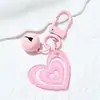 Llavero Colgante de Campana de Corazón Acrílico Creativo Pequeño Fresco Forma de Corazón Cadena Colorida Accesorios Accesorios para Bolsa de Auriculares