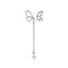 Aretes Huecos de Mariposa con Cadena de Borlas y Cruz de Zirconia con Estrella Son Adecuados para Caras Redondas, de Estilo Hada, Adelgazantes y Elegantes