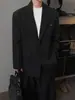 Blazer Old Money com ombreiras para homens, solto e moderno, casual e estiloso, perfeito para primavera e outono, um terno DK cool no estilo street
