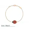 Pulseira Mini Trevo de Quatro Folhas Versão Alta Flor Única Banhada Grossa Ouro Real 18K Prata Esterlina Calcedônia Natural Gotas de Madrepérola Dropshipping E-commerce