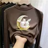 Camiseta interior De Rong, nueva colección otoño/invierno 2026, manga larga cepillada, ropa interior elegante y casual, top de cuello semi-alto para niñas