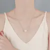 2024 nuevo exquisito collar de cadena para clavícula de mujer, suéter con colgante de cintura cepillado de cinta plateada, cadena de cuello de lujo ligero de alta gama