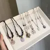 Collar de Cuerda Trenzada con Colgante de Estrella Estilo Maillard Retro Diseño Único de Nicho Cadena para Suéter Cadena para Clavícula Nueva de Otoño e Invierno