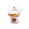 Conjunto de Xícaras de Chá Florais Simples Escandinavas Rosa Cinza Xícara de Café Chá de Frutas Chá da Tarde Bule Copo de Água