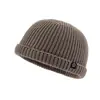 Chapéu de Inverno e Outono com Aba Curta, Tamanho Grande para Circunferência da Cabeça, com Etiqueta Bordada de Rosto Sorridente, Chapéu de Lã Trançado Quente, Touca, Chapéu à Prova de Frio