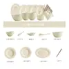 Conjunto de jantar em relevo de alto valor, louça de cerâmica para uso doméstico, tigelas e pratos, conjunto completo de pratos sofisticados, pratos de jantar, tigelas de arroz francesas