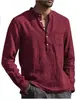 2026 AliExpress Wish Amazon Más Vendido Camisa Casual de Manga Larga con Cuello en V para Hombre Ropa para Hombre