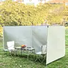 Paravientos de apertura rápida de cuatro paneles para acampar, hacer picnics, pescar, protección de la privacidad, pantalla divisoria a prueba de viento, cortina paravientos plegable portátil