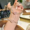 Pulsera de Cristal de Colores para Mujer, Temporada de Primavera, Estilo Ins, Única, No Repetitiva, Elegante, Versátil para el Trabajo
