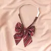 [Foto de Graduación] Corbata de Cruz Rojo Vino Femenina jk Estilo Académico Camisa de Lazo Corbata para Chicos DK
