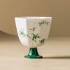 Taza de Té de Bambú Verde Pintada a Mano Taza Maestra de Alta Gama Personal Especial Juego de Té Kung Fu Taza Individual de Cerámica Taza de Té Taza Alta
