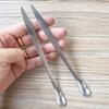 Cucharita de té de acero inoxidable Cucharita para té Pu'er Aguja de té Cuchara de doble uso integrada Accesorios para juego de té Abre lata para tetera Cuchara de regalo Cuchara