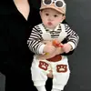 Nuevo mono de bebé para principios de otoño, primavera, verano, otoño, oso de dibujos animados, ropa para recién nacidos, mameluco súper lindo para niños y niñas