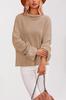 Otoño/Invierno 2026 Moda Femenina Europea y Americana Transfronteriza Amazon Suéter de Punto Pullover con Dobladillo Dividido y Mangas de Campana