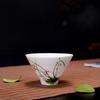 Xícaras de Chá Kung Fu de Cerâmica Atacado, Copos Cônicos com Pintura Sobre Esmalte, Xícaras de Mestre, Tigelas de Chá, Copos de Degustação Pessoal, Porcelana Branca com Logotipo Personalizado