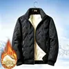 Nuevo Abrigo de Algodón con Plumas para Hombre Invierno 2026, Forro de Borrego, Engrosado, Cálido, Cuello Alto, Chaqueta de Algodón Ultrasónica
