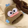 Gorro de Lana Tejido Divertido para Estudiante Niña Invierno Femenino Lindo Niños Familia Estilo Japonés Gorro Bola de Pelo Cálido Protección para Orejas