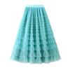 Falda de Pastel de Malla Nueva Personalizada con Cintura Elástica, Falda Elegante de Cintura Alta Multicolor de Múltiples Capas con Forma de Oreja