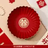 Plato de Frutas para Boda, Plato de Dulces para Boda, Mesa de Café para Sala de Estar de Boda, Plato Rojo Especial para Boda, Plato de Frutas Secas de Celebridad de Internet para Hogar de Compromiso